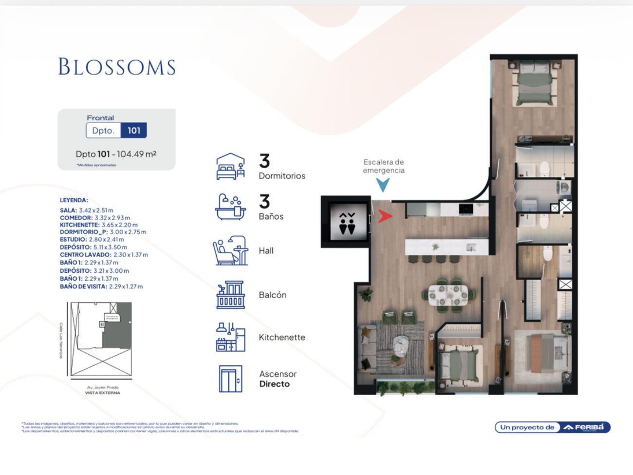 Blossoms — Plano Dpto 101