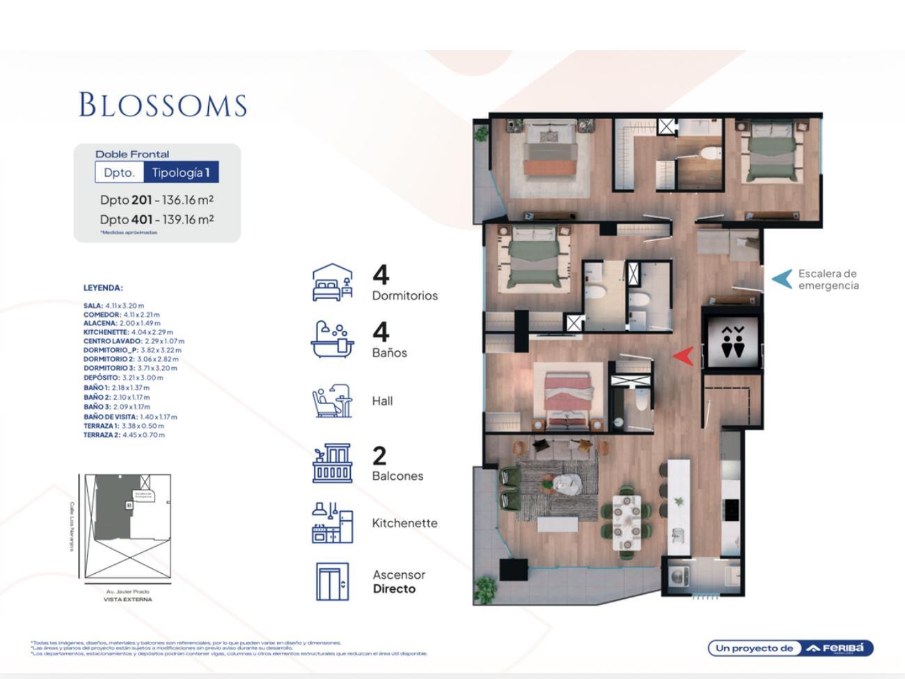 Blossoms — Plano Dpto 201