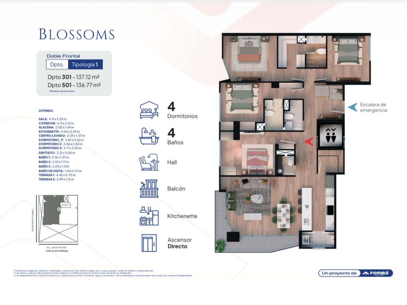 Blossoms — Plano Dpto 501