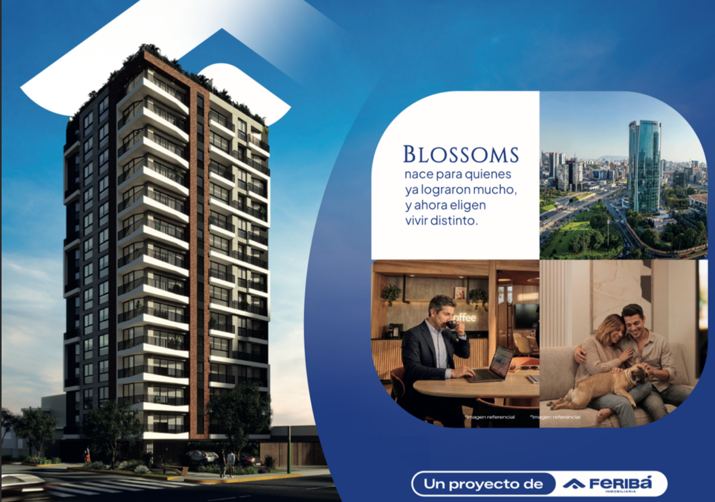 Blossoms — Fachada del edificio y vistas del entorno