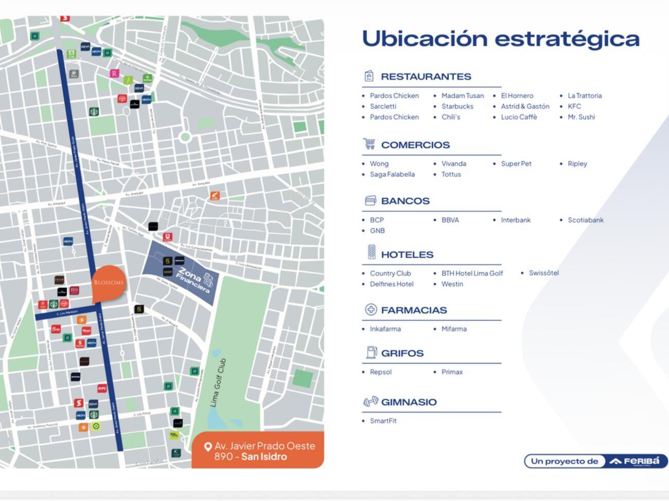 Blossoms — Ubicación estratégica, Av. Javier Prado Oeste, San Isidro