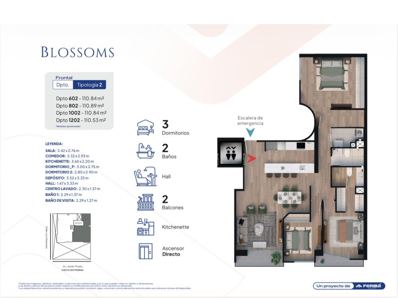 Blossoms — Plano Dpto 1002