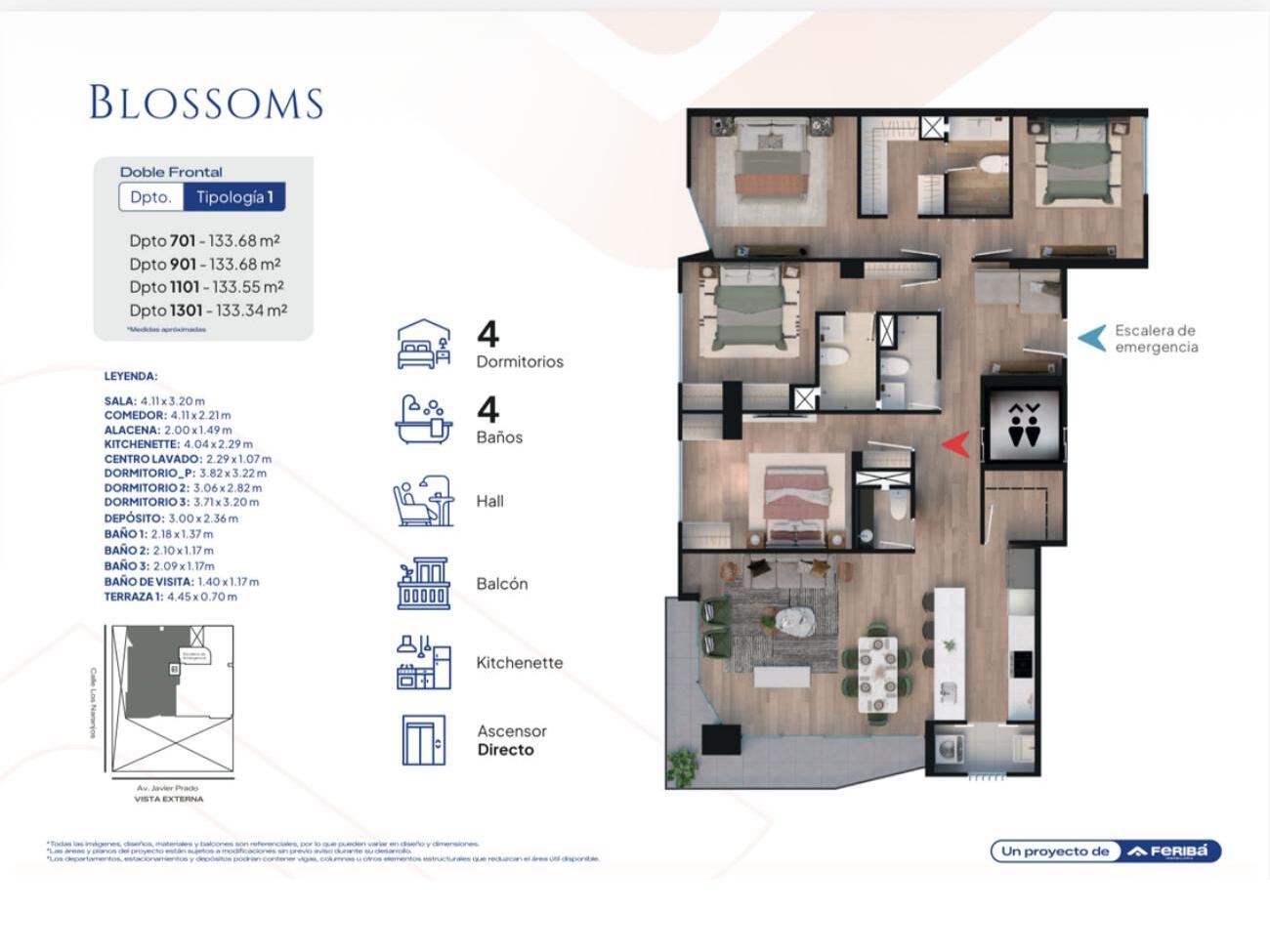 Blossoms — Plano Dpto 1101