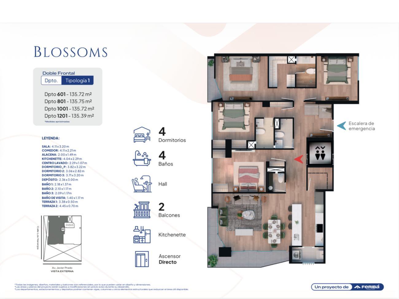Blossoms — Plano Dpto 1201