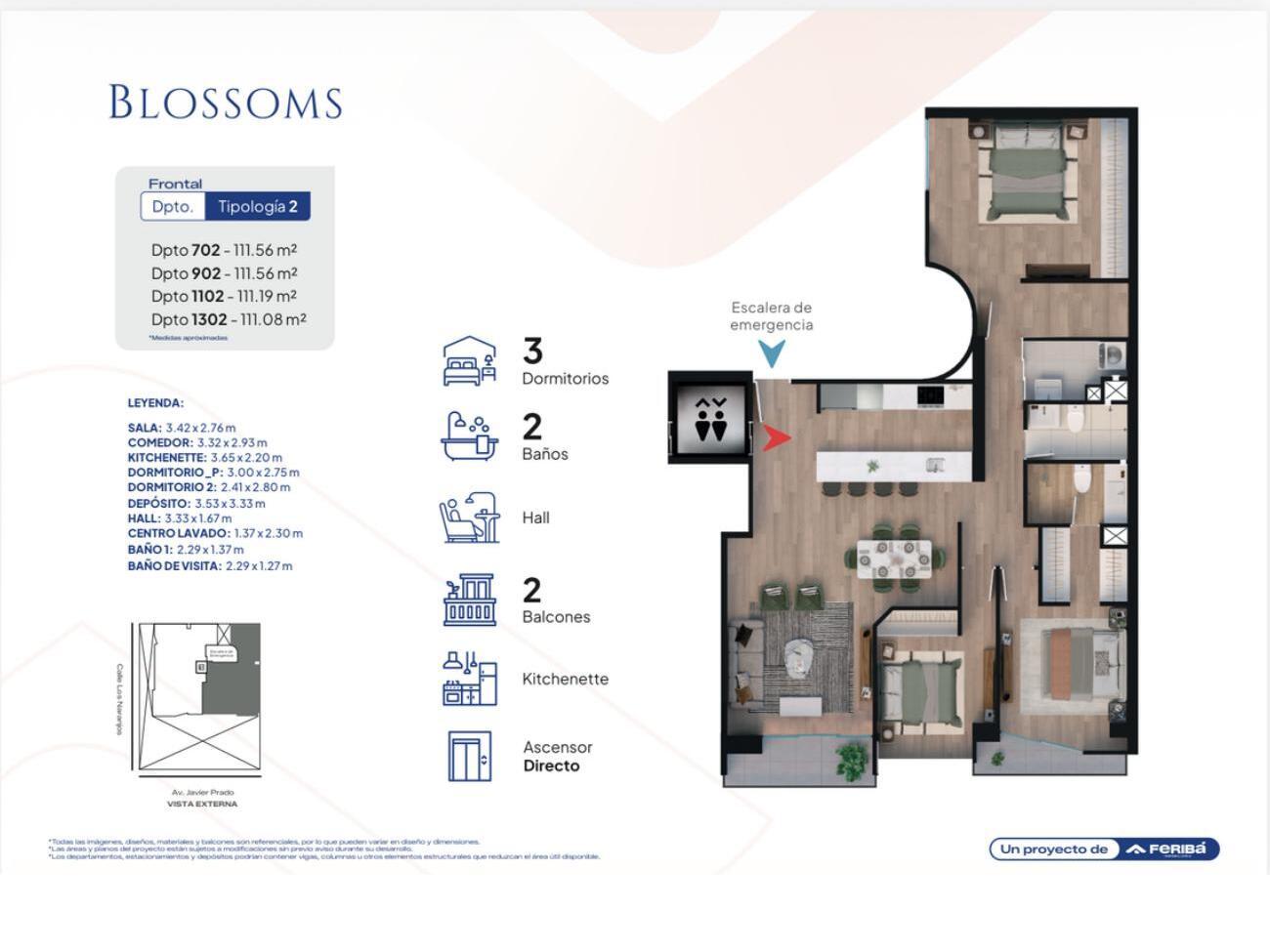 Blossoms — Plano Dpto 1302